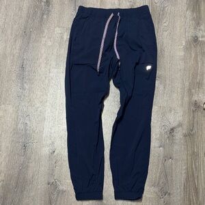 Fabletics Navy Joggers with Pink Drawstring